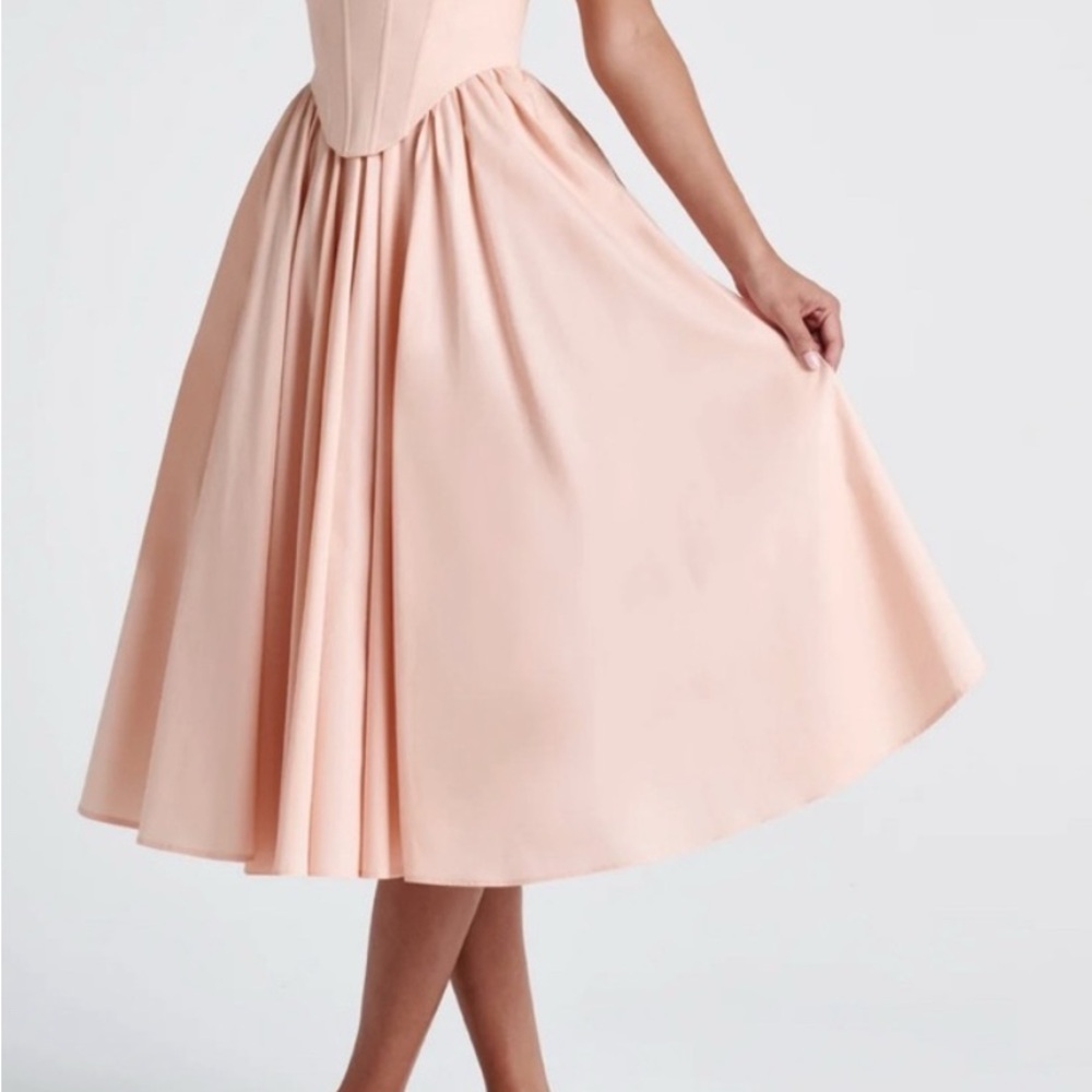 Chic Peach Midi Dress